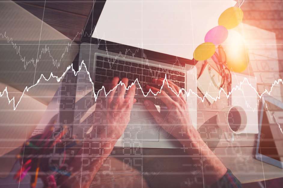 charts and laptop graphic